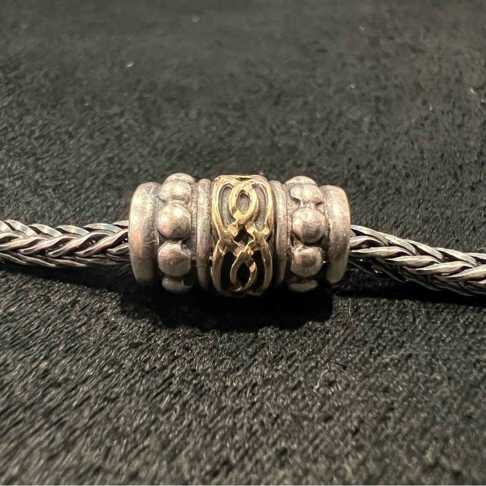 Silver and Gold Long Celtic Bead